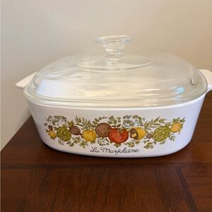 Vintage CorningWare A-2-B Spice of Life 2 Quart Casserole Dish w/ Pyrex Lid